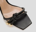 Elisabetta Franchi - SANDALIAS PUNTA CUADRADA EN CUERO SINTETICO NEGRO