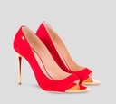 Elisabetta Franchi - STILETTO GAMUZADO CON PUNTA DESCUBIERTA Y TACON DORADO METALICO AU2