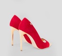 Elisabetta Franchi - STILETTO GAMUZADO CON PUNTA DESCUBIERTA Y TACON DORADO METALICO AU2