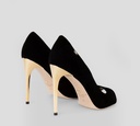 Elisabetta Franchi - STILETTO GAMUZADO CON PUNTA DESCUBIERTA Y TACÓN METÁLICO