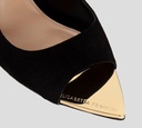 Elisabetta Franchi - STILETTO GAMUZADO CON PUNTA DESCUBIERTA Y TACÓN METÁLICO