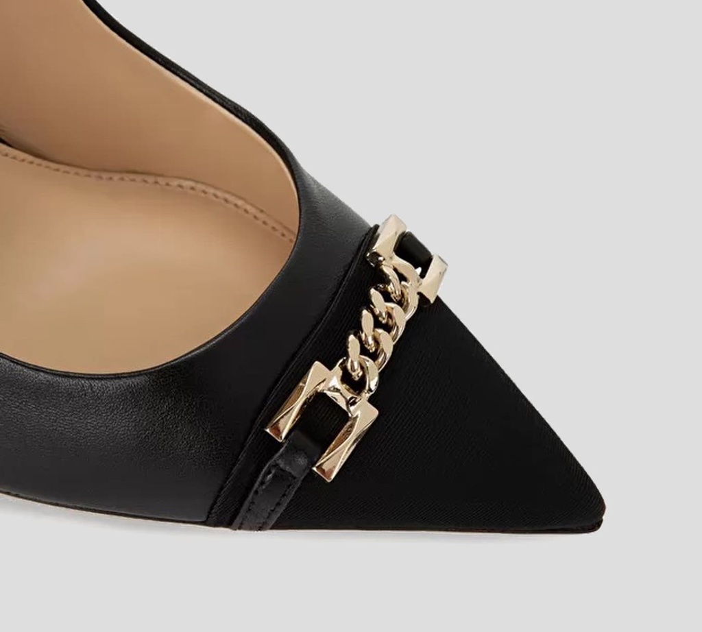 Elisabetta Franchi - STILETTO EN CUERO SINTETICO CON CADENA SUPERIOR NEGRO