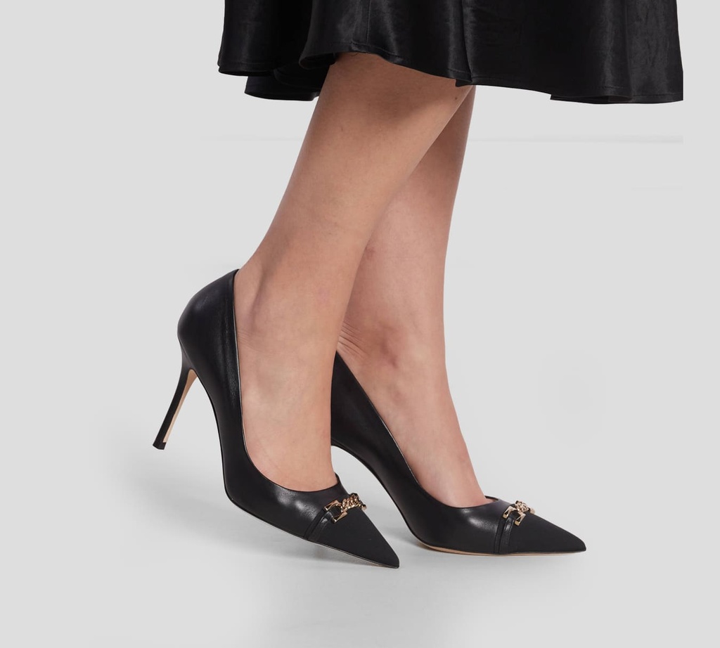 Elisabetta Franchi - STILETTO EN CUERO SINTETICO CON CADENA SUPERIOR NEGRO