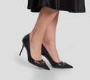 Elisabetta Franchi - STILETTO EN CUERO SINTETICO CON CADENA SUPERIOR NEGRO