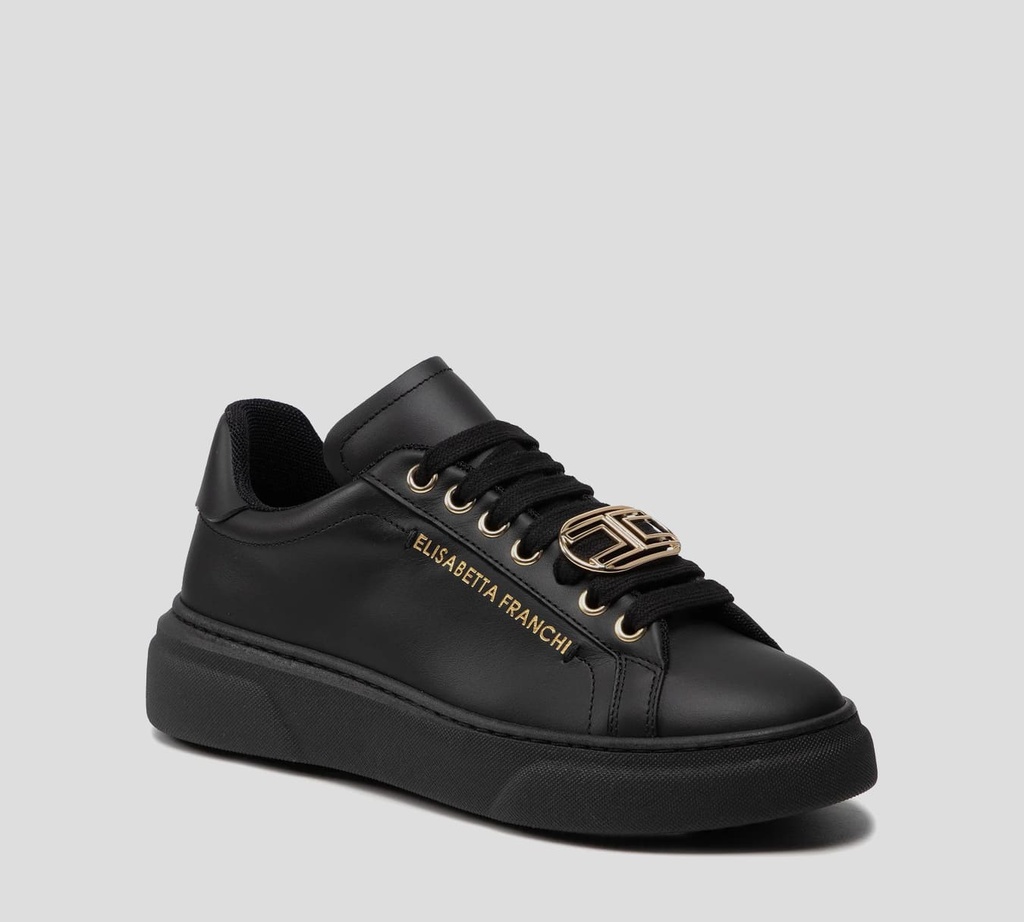 Elisabetta Franchi - SNICKER CON DETALLES EN DORADO NEGRO