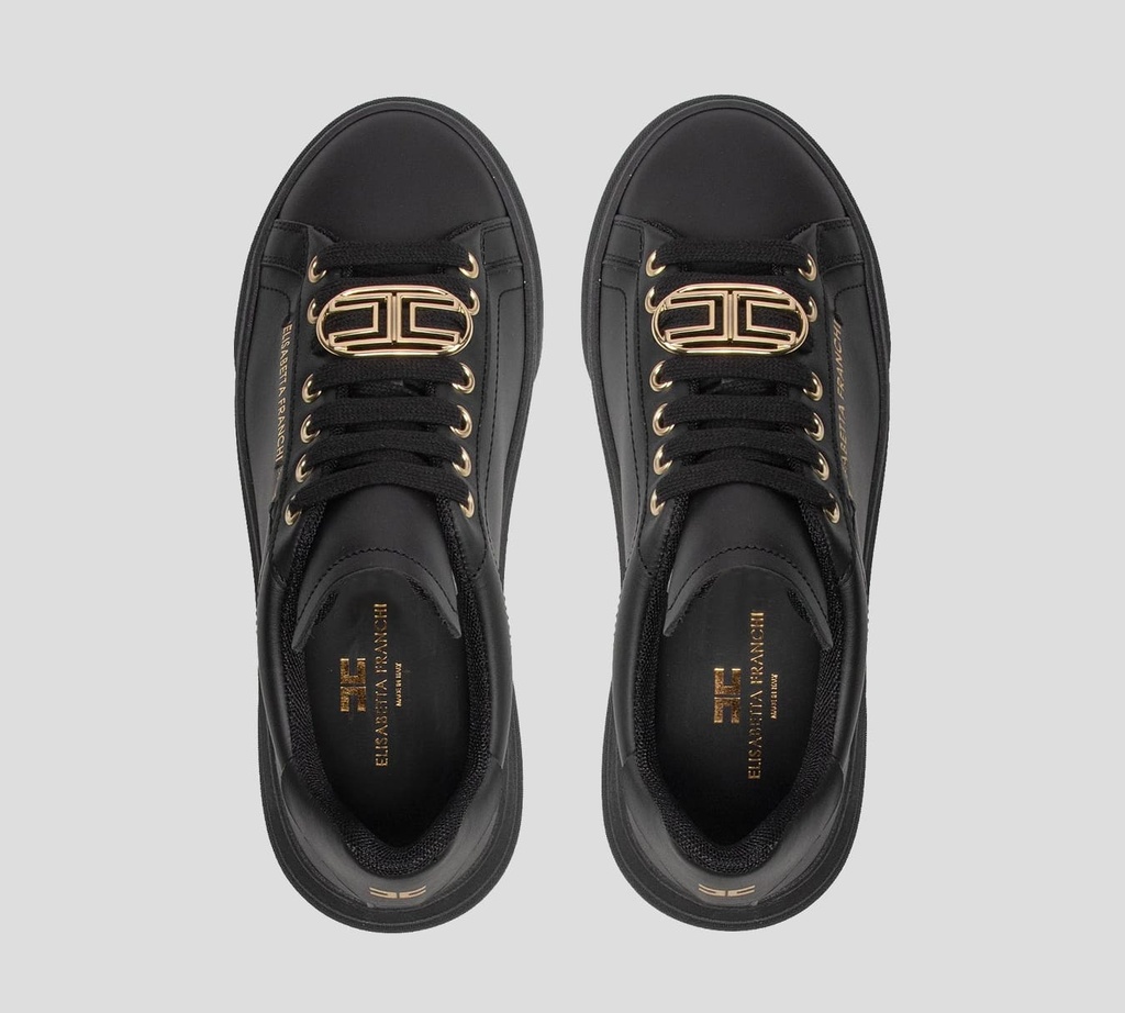 Elisabetta Franchi - SNICKER CON DETALLES EN DORADO NEGRO
