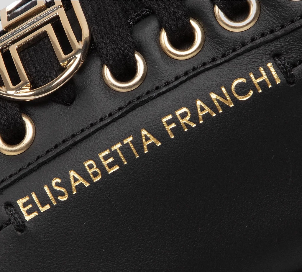 Elisabetta Franchi - SNICKER CON DETALLES EN DORADO NEGRO