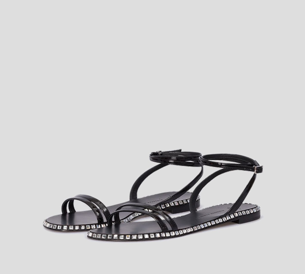 Giuseppe Zanotti - SANDALIA NEGRA CON PEDRERIA