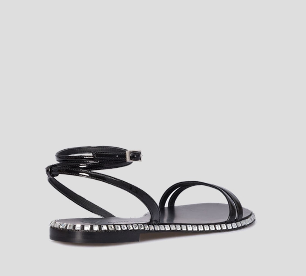 Giuseppe Zanotti - SANDALIA NEGRA CON PEDRERIA
