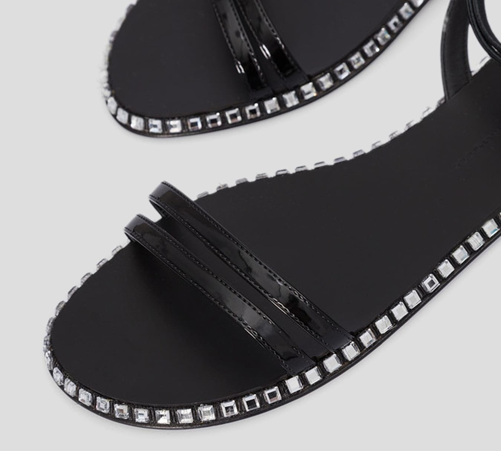 Giuseppe Zanotti - SANDALIA NEGRA CON PEDRERIA
