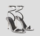 Giuseppe Zanotti - SANDALIA PLATEADA CON TACON Y PEDRERIA