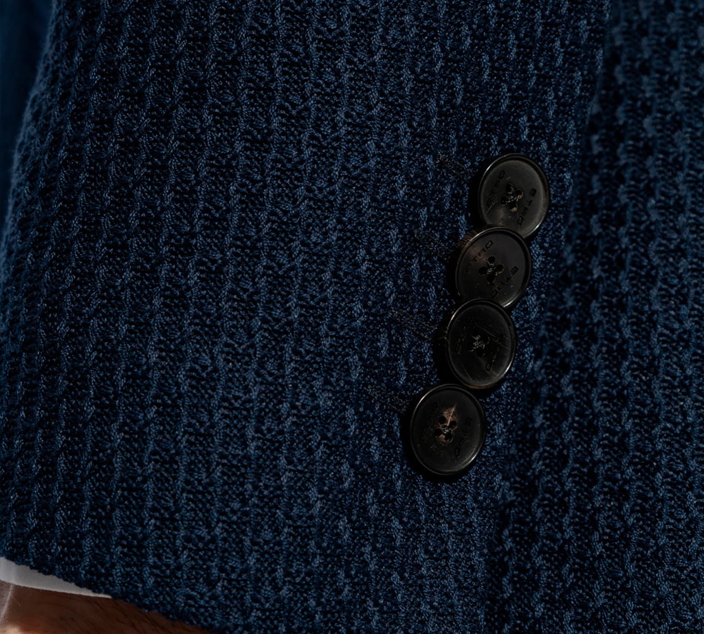 Etro - BLAZER AZUL CON TEXTURA