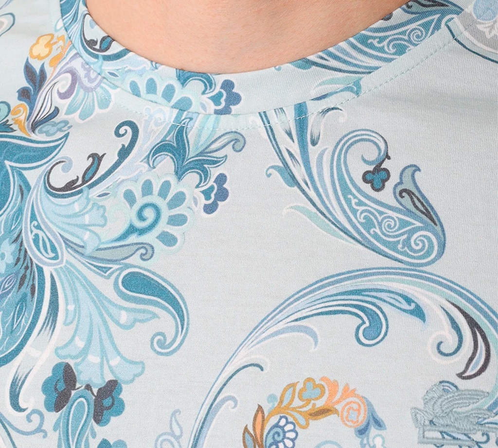 Etro - FRANELA AZUL CON DISEÑO AZULES