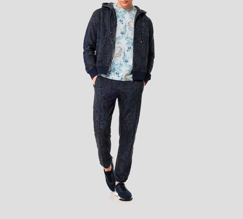 Etro - FRANELA AZUL CON DISEÑO AZULES