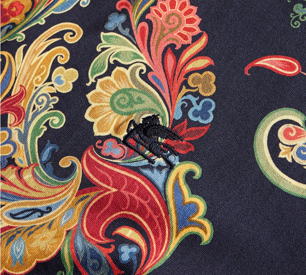 Etro - FRANELA NEGRA CON DISEÑO MULTICOLOR