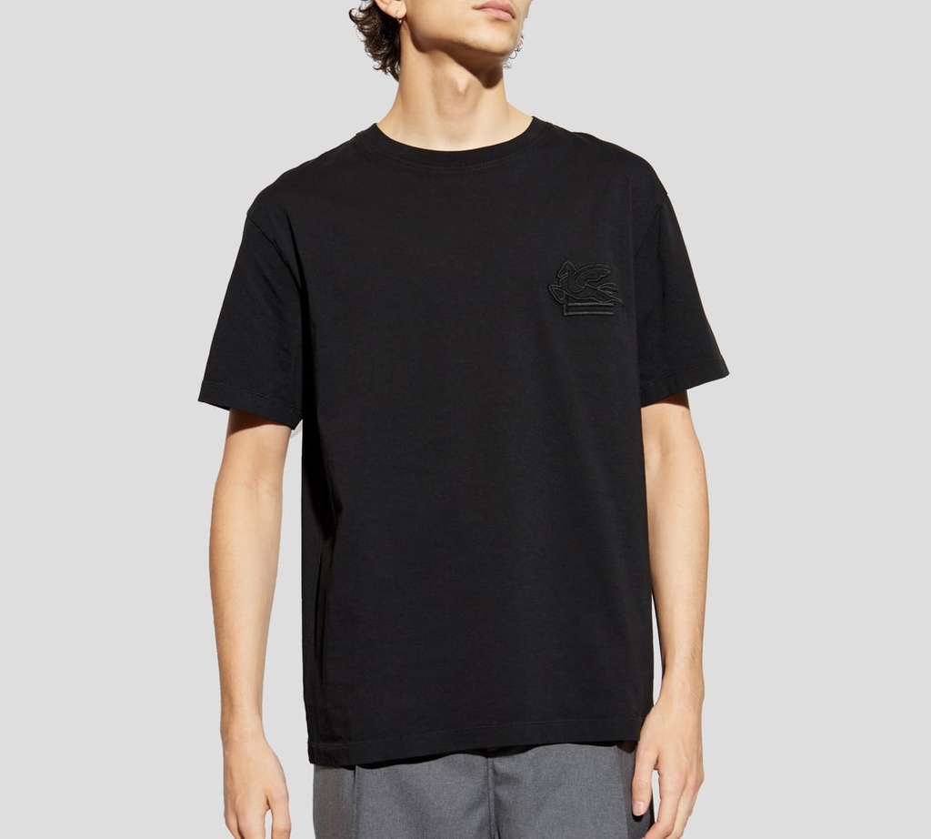 Etro - FRANELA AZUL OSCURO CON LOGO BORDADO