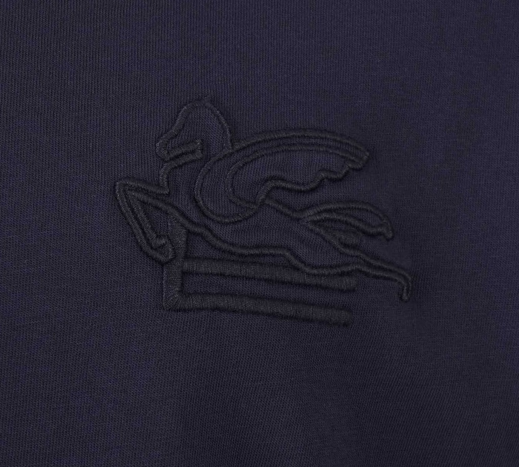Etro - FRANELA CUELLO REDONDO BÁSICA CON LOGO BORDADO