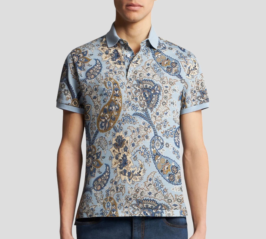 Etro - POLO AZUL CLARO CON DISEÑO