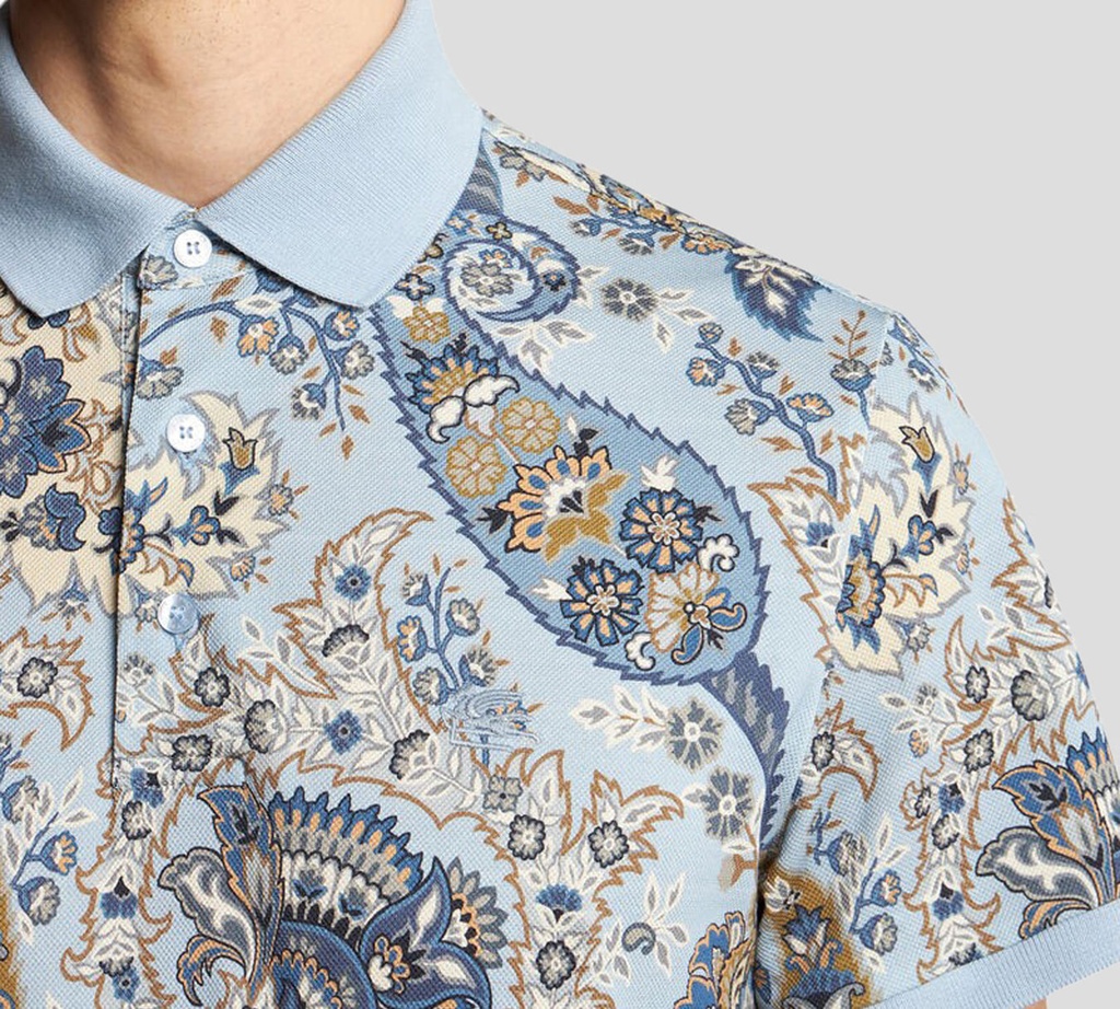 Etro - POLO AZUL CLARO CON DISEÑO