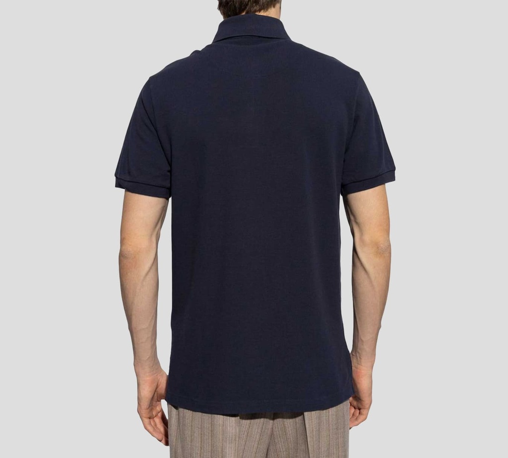 Etro - POLO AZUL OSCURO PRINTED DETAILS