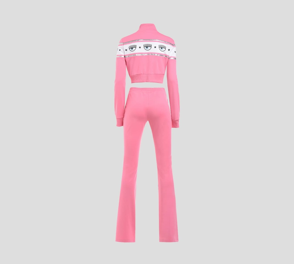 Chiara Ferragni - SWEATER CON CIERRE ROSADO CON MAXI LOGO DE OJOS