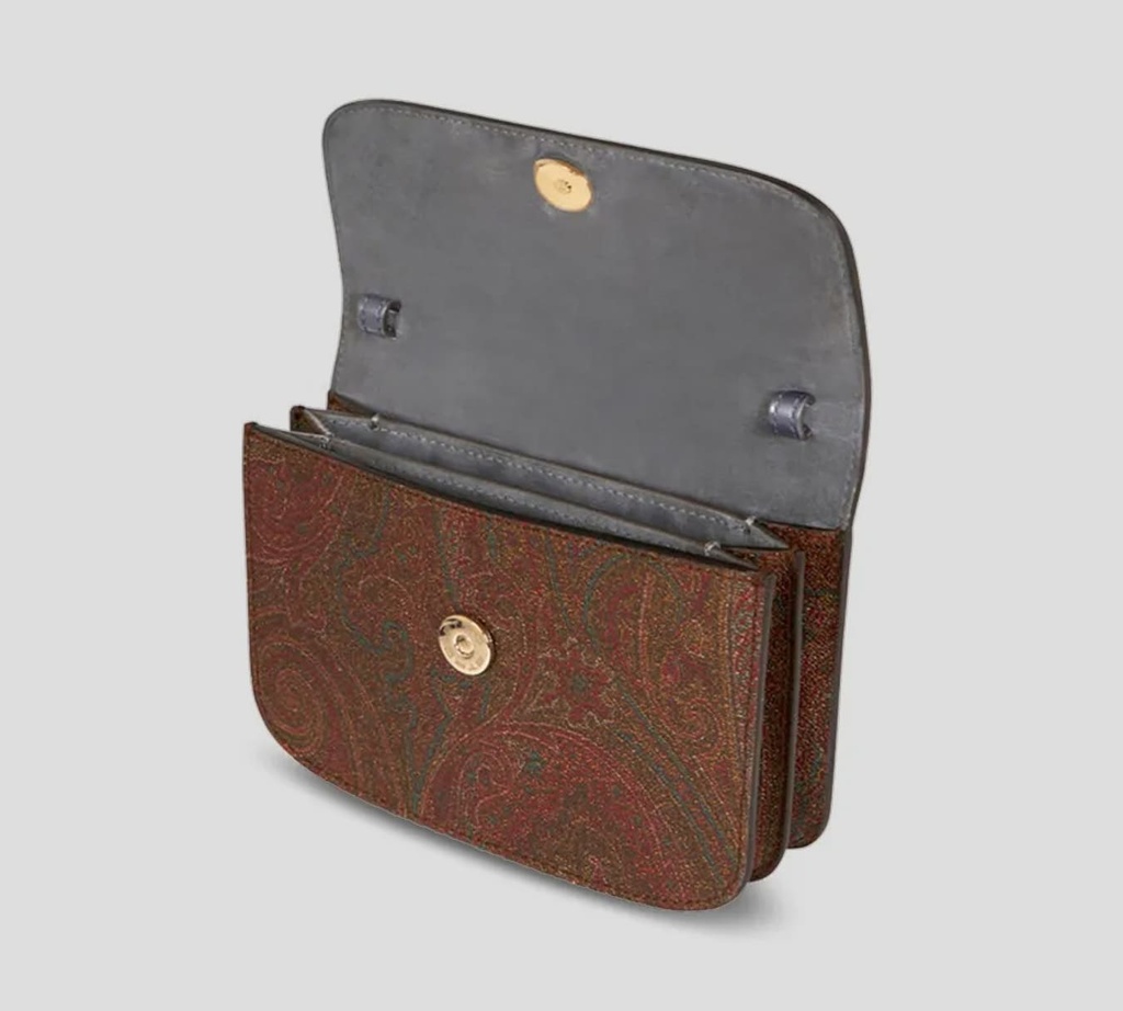 Etro - CARTERA PEQUEÑA CON SOLAPA AZUL Y FLORES