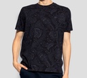 Etro - FRANELA AZL CON DISEÑO DESGASTADO
