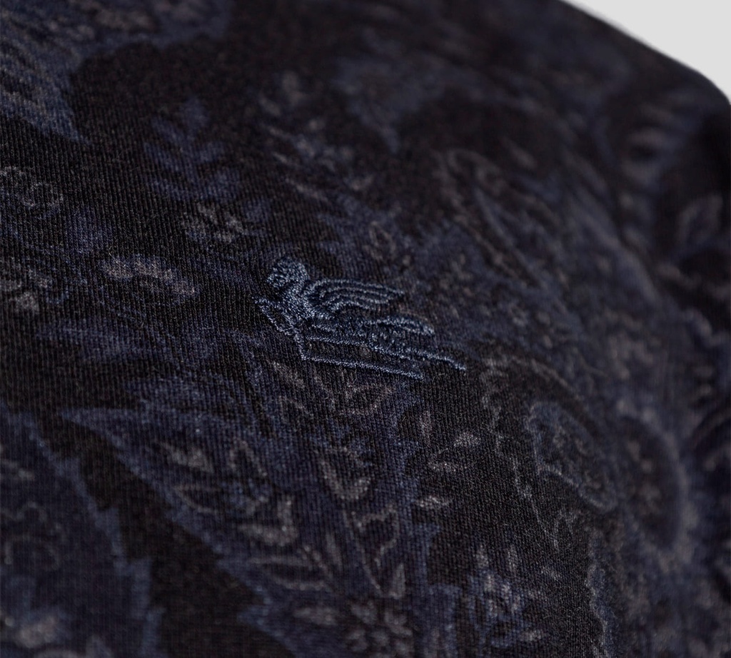 Etro - FRANELA AZL CON DISEÑO DESGASTADO