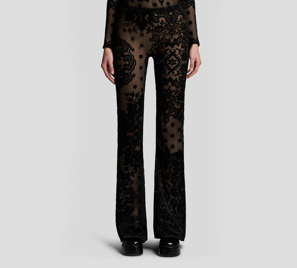 Etro - PANTALÓN DE TUL Y TERCIOPELO JACGUARD