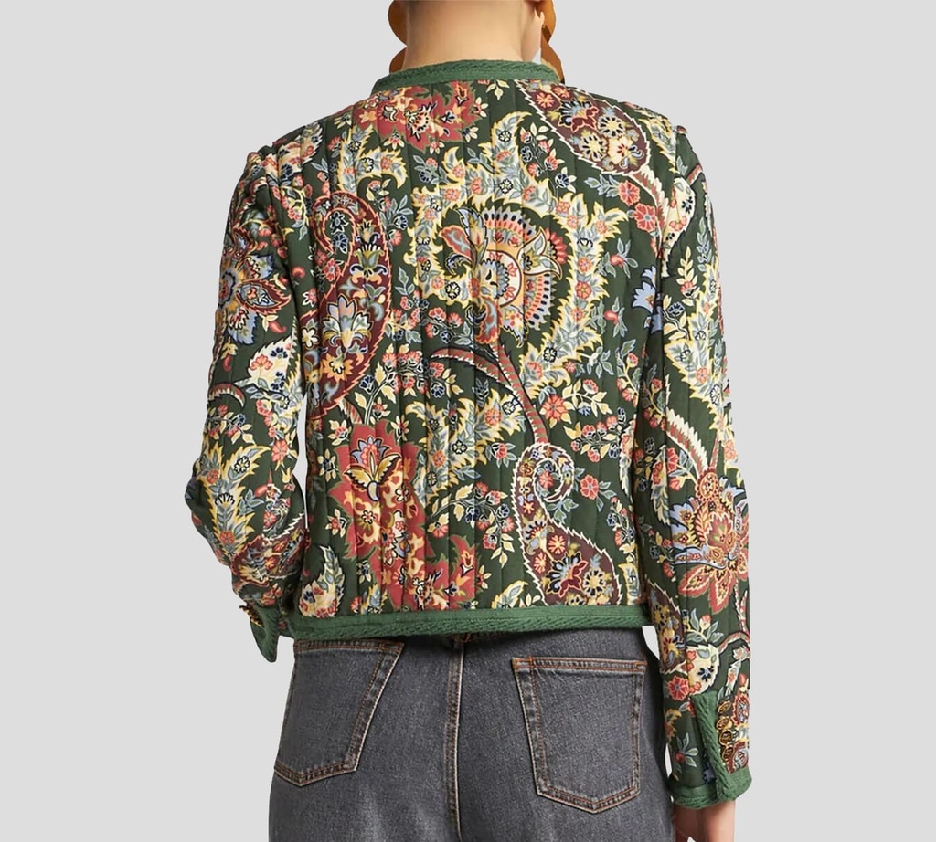 Etro - CHAQUETA DE SARGA CON ESTAMPADO PAISLEY