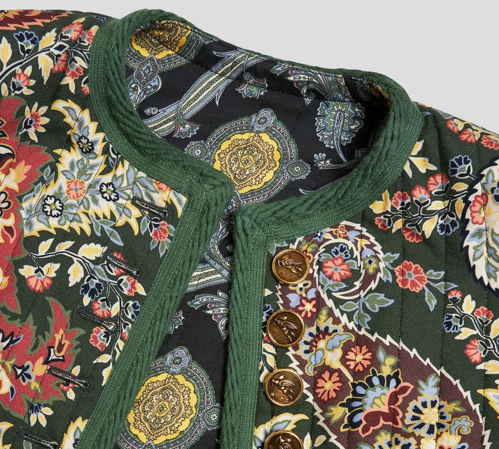 Etro - CHAQUETA DE SARGA CON ESTAMPADO PAISLEY