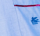 Etro - CAMISA OXFORD CON LOGO BORDADO Y BOLSILLO FRONTAL