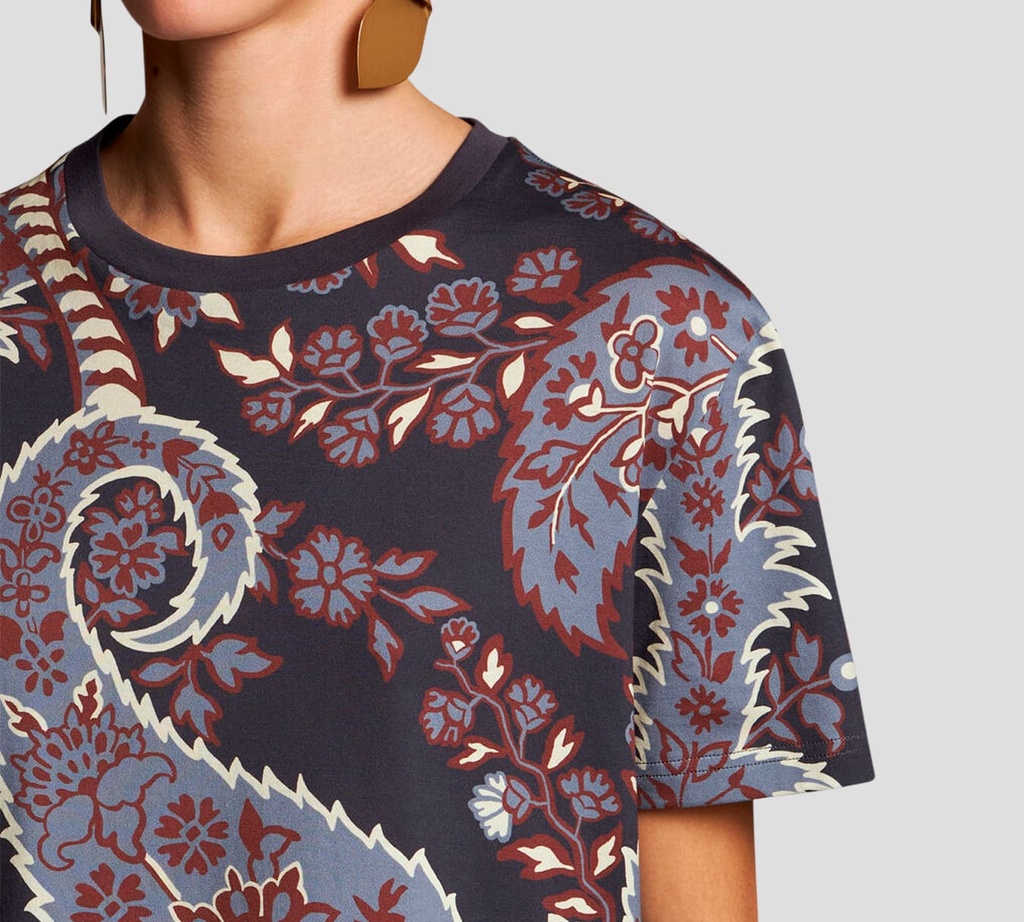 Etro - FRANELA CUELLO REDONDO CON ESTAMPADO PAISLEY