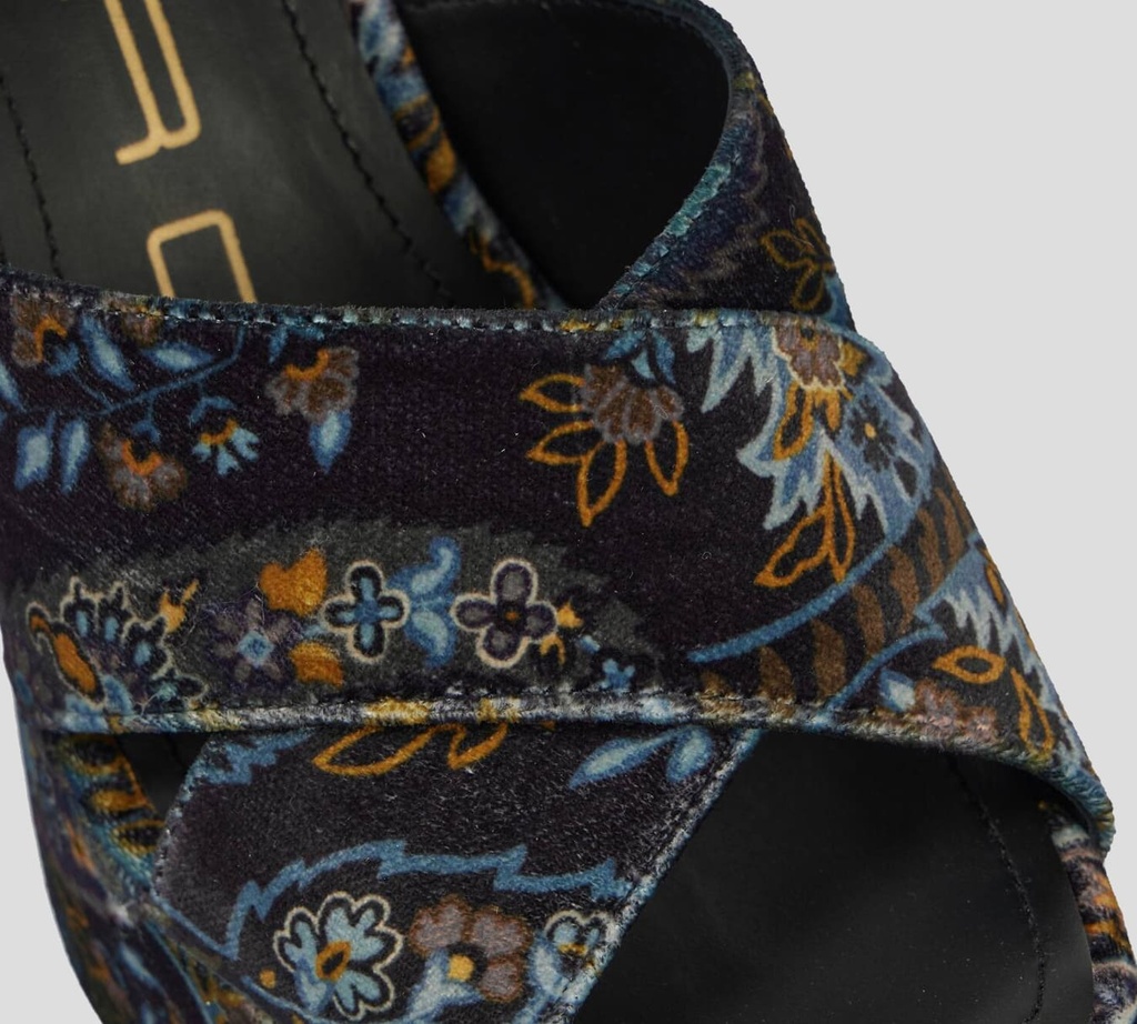 Etro - SANDALIAS DE PLATAFORMA EN TERCIOPELO CON ESTAMPADO PAISLEY