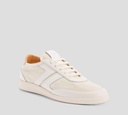 Giuseppe Zanotti - ZAPATOS EN LONA Y CUERO OFF WHITE CON DETALLE MARRÓN