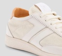 Giuseppe Zanotti - ZAPATOS EN LONA Y CUERO OFF WHITE CON DETALLE MARRÓN