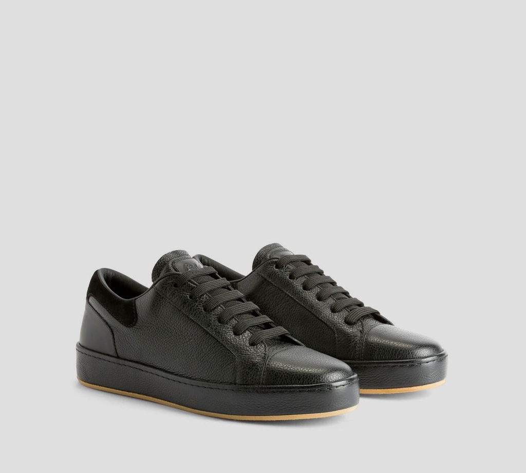 Giuseppe Zanotti - ZAPATOS NEGROS CON BORDE CAMEL
