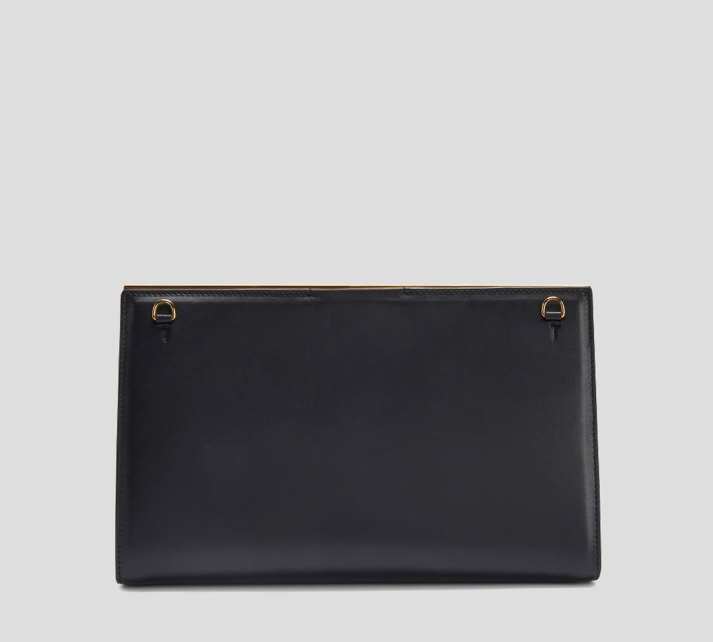 Giuseppe Zanotti - CARTERA DE HOMBRO NEGRA CON BORDE DORADO
