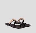 Giuseppe Zanotti - SANDALIA NEGRA PLANA CON CADENA