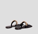 Giuseppe Zanotti - SANDALIA NEGRA PLANA CON CADENA