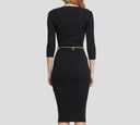 Elisabetta Franchi - VESTIDO NEGRO ACANALADO CON CINTURON
