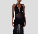 Elisabetta Franchi - VESTIDO NEGRO DE GAMUSA