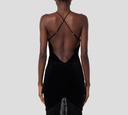 Elisabetta Franchi - VESTIDO NEGRO DE GAMUSA