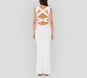 Elisabetta Franchi - VESTIDO MARFIL CON LAZO Y ESCOTE CRUZADO
