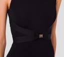 Elisabetta Franchi - VESTIDO NEGRO CON LAZO Y ESCOTE CRUZADO
