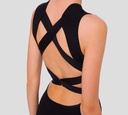 Elisabetta Franchi - VESTIDO NEGRO CON LAZO Y ESCOTE CRUZADO