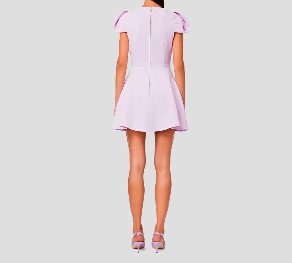 Elisabetta Franchi - VESTIDO DE MANGA TIPO HOMBRERA LILA