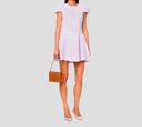 Elisabetta Franchi - VESTIDO DE MANGA TIPO HOMBRERA LILA