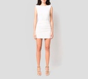 Elisabetta Franchi - VESTIDO BLANCO ARRUCHADO CON CADENA
