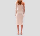 Elisabetta Franchi - VESTIDO DE PUNTO DE UNA SOLA MANGA CREMA